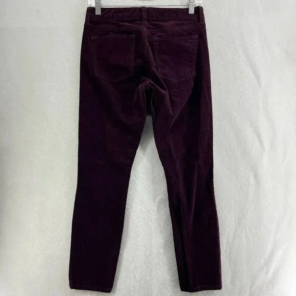 Banana Republic Corduroy Jeans Womens Sz 26P Purple Skinny Fit Low-Rise Stretch - Picture 2 of 12